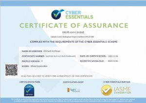 AXLR8 Cyber Essentials Certificate 2022-2023